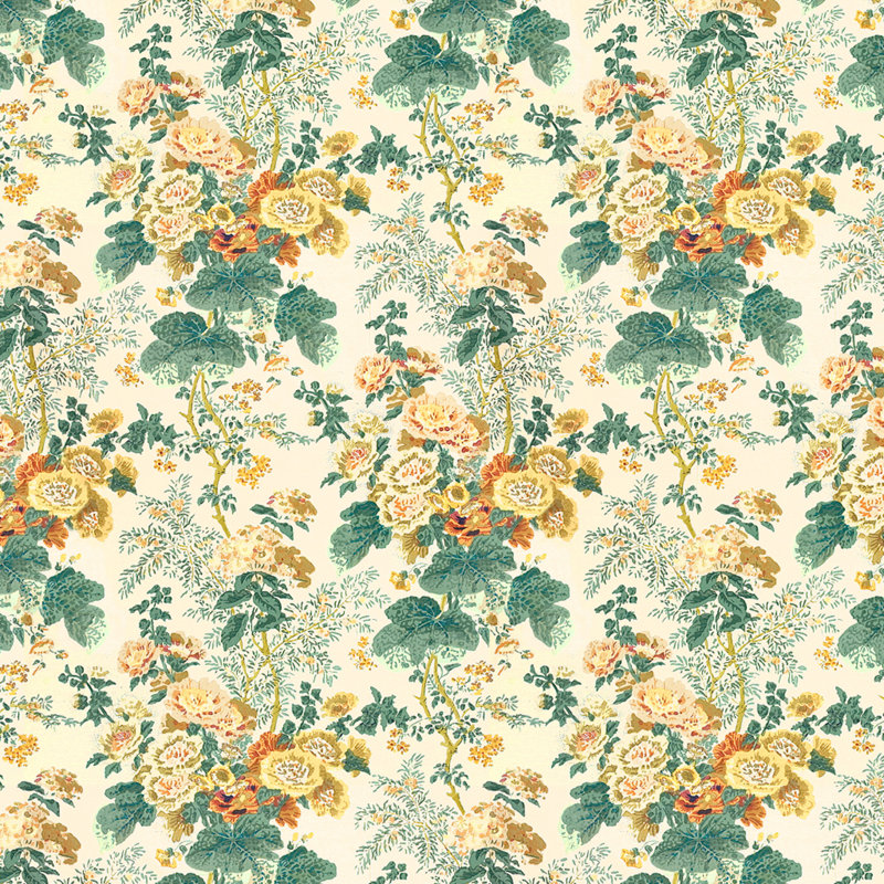 Hollyhock Hdb 47" Fabric, Yellow
