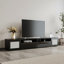 Meuble audio-vidéo avec portes à pousser, console de télévision pour téléviseur de 85 po ou moins-1600714133