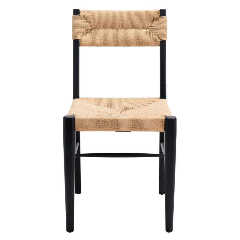 Cody Solid Wood Slat Back Side Chair, Black, Black