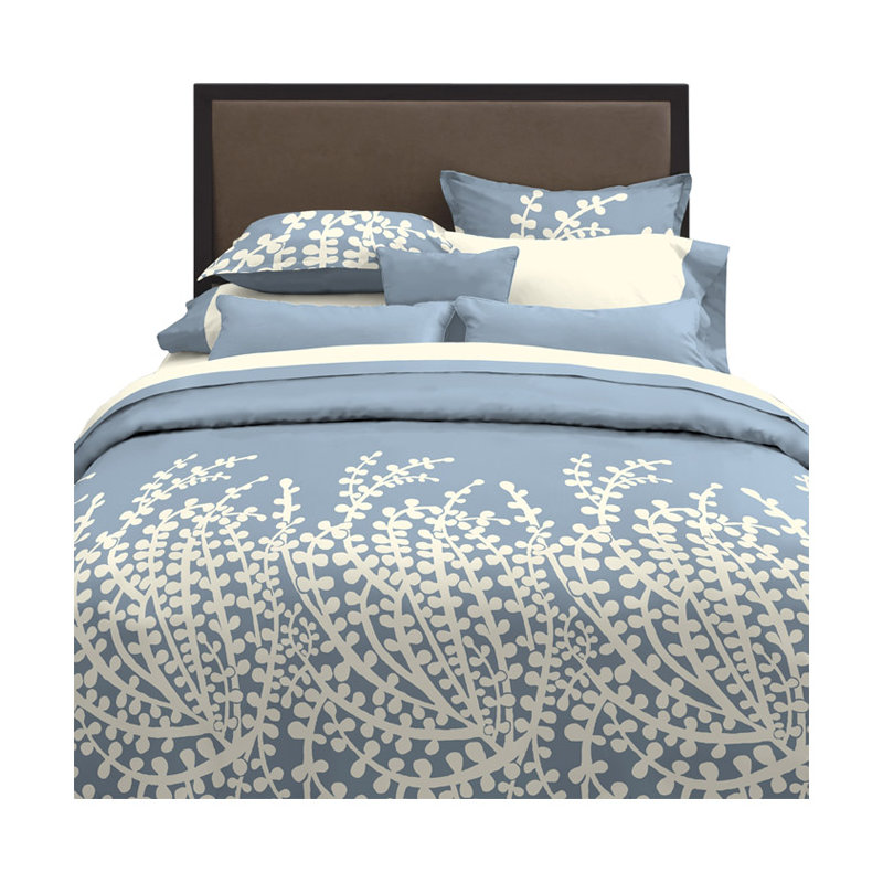 Branches Reversible Duvet Cover Set, Full / Queen Duvet Cover + 2 Shams, Gray