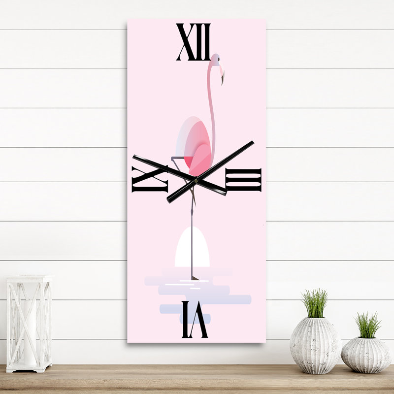 Horloge murale debout flamant rose debout, Petit