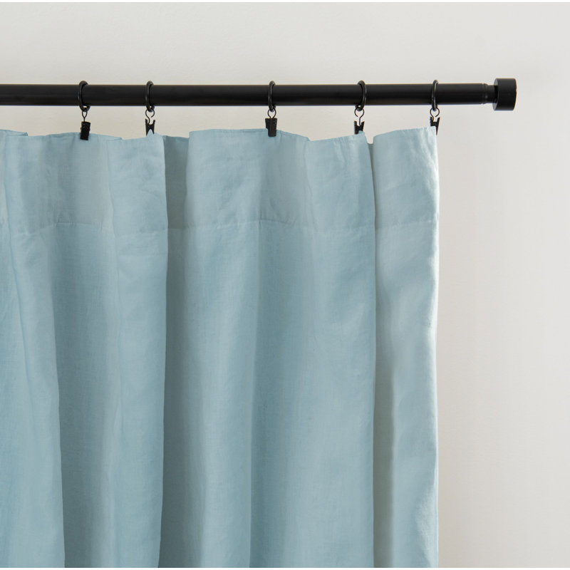 100% French Linen Curtain Set, 50" W x 96" L, Wave