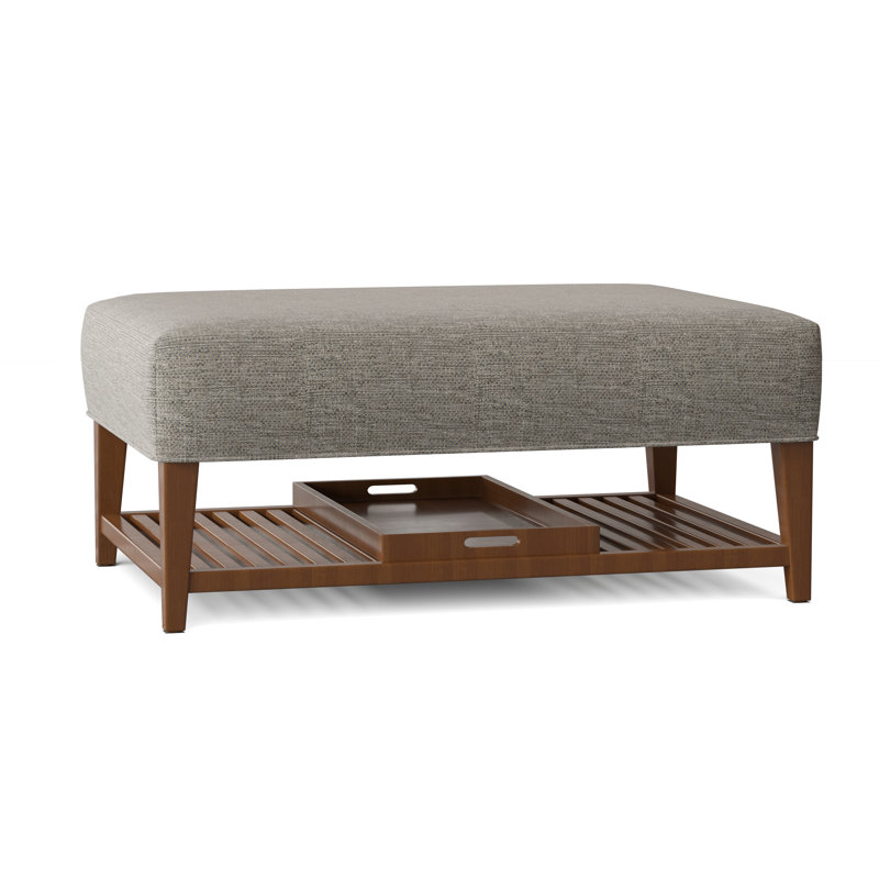 Carly Upholstered Ottoman, Pecan, Townhouse 41 Gray