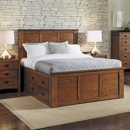 Orpha Solid Wood Bed with Drawers, Queen