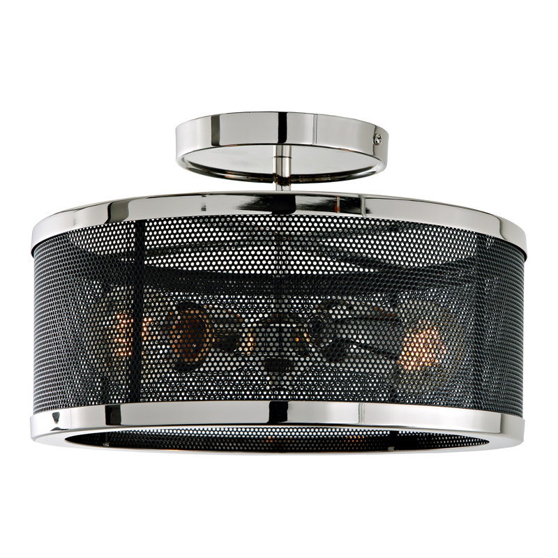 Jame Semi Flush Mount, Polished Nickel