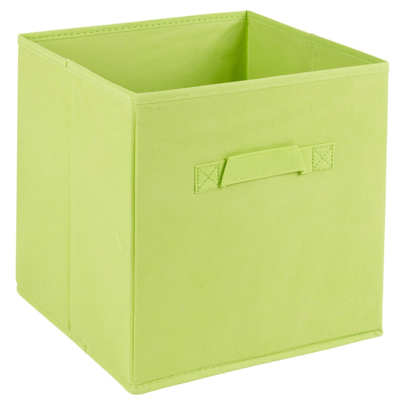 17 Stories Fabric Decorative Bin, Green, 27cm H x 27cm W x 27cm D