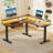 L Shaped Electric Standing Desk With Under-Desk Drawers Built-In Power Outlets-214957217