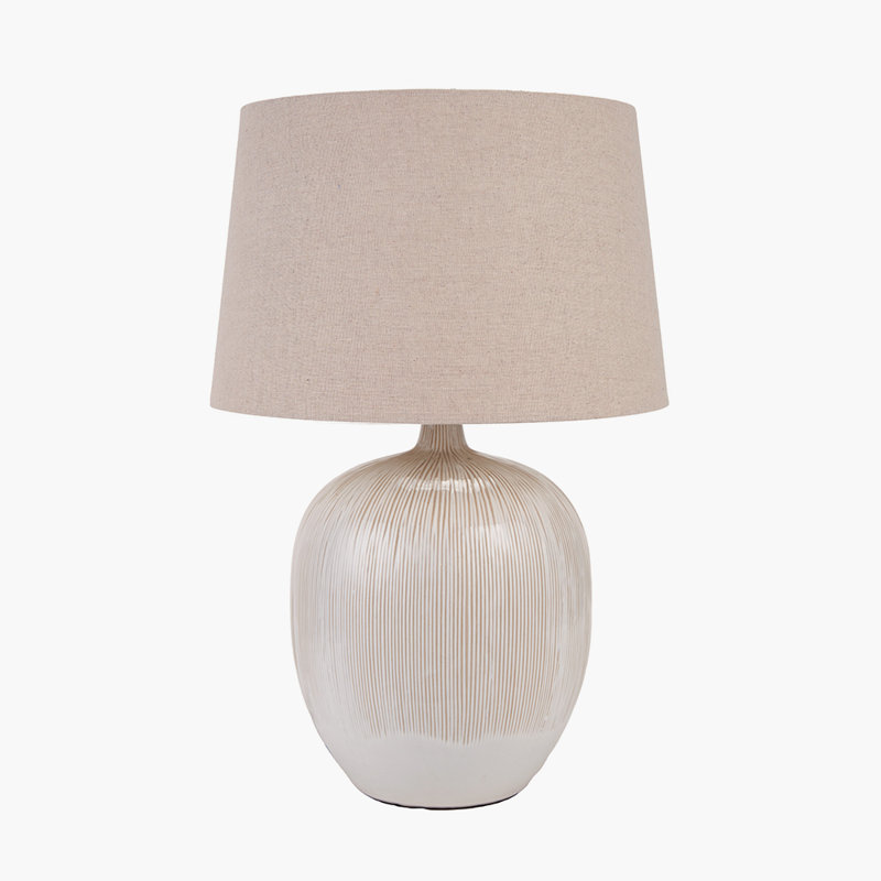 Greta Ceramic Table Lamp, Natural and Cream