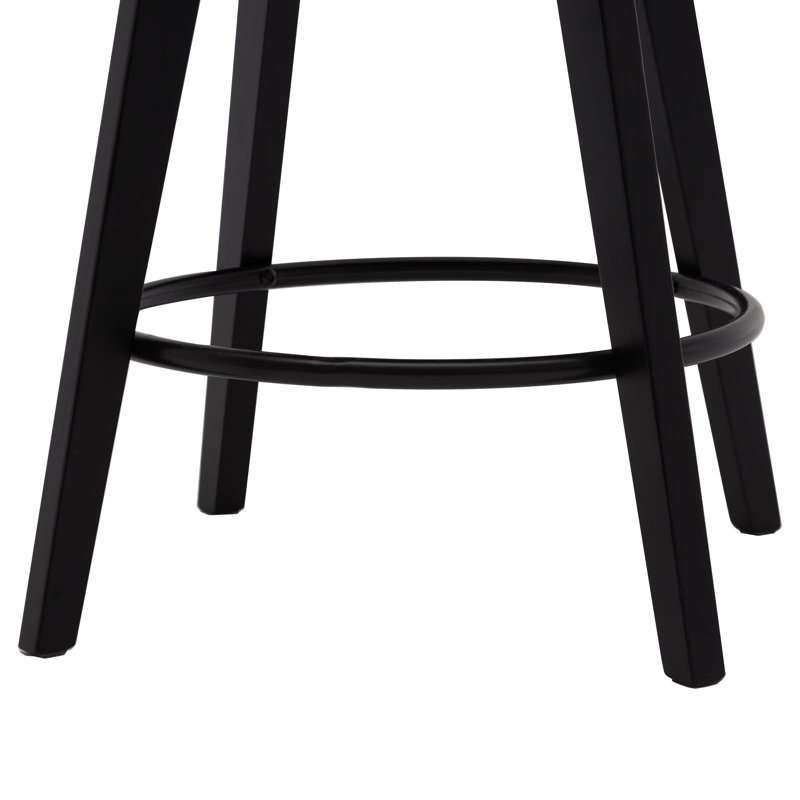 Swivel Upholstered 30'' Bar Stool Wood Leg, Gray, Bar Stool (30" Seat Height), 1