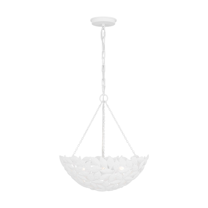 Luminaire suspendu 3 lumières DEL Brierley, Blanc texturé