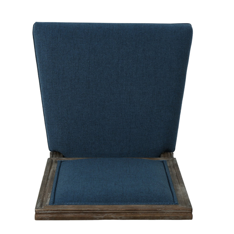 2 chaises de salle à manger bleu marine - Revêtement en tissu, structure stable de 2 à la mode bleue, construction, Navy Blue