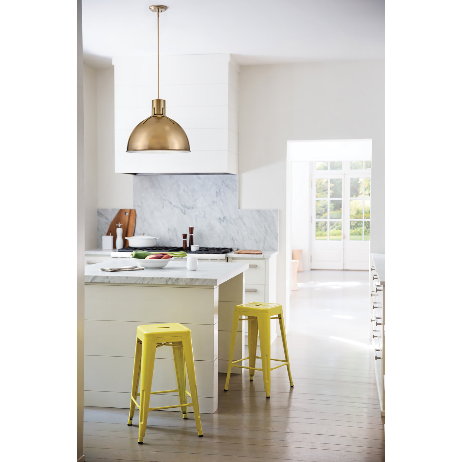 Clendon 1 - Light Single Dome Pendant, 17" H x 20" W x 20" D, Heritage Brass, Heritage Brass