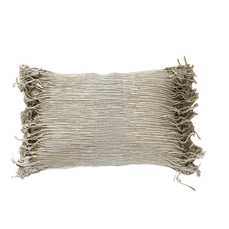 Heavy Metal Brass Fringe Pillow Cover & Insert