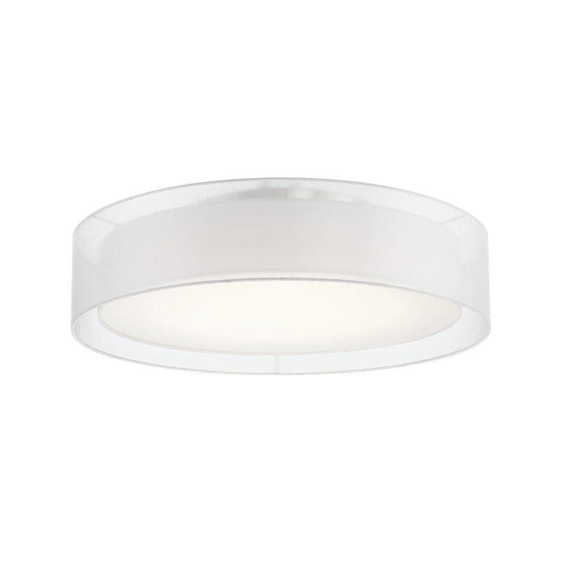 Metropolis 1 - Light Shaded Drum LED Semi Flush Mount, 6.75" H x 30" W x 30" D