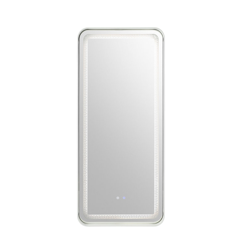 Miroir sur pied pleine longueur Lamar, Blanc