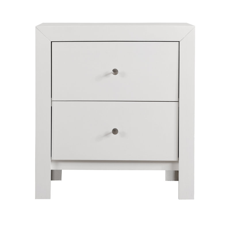 Table de chevet élégante au design chic, Blanc