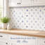 Carreaux de mosaïque autocollants en vinyle bleu et blanc motif cottage côtier, 18 x 18 cm