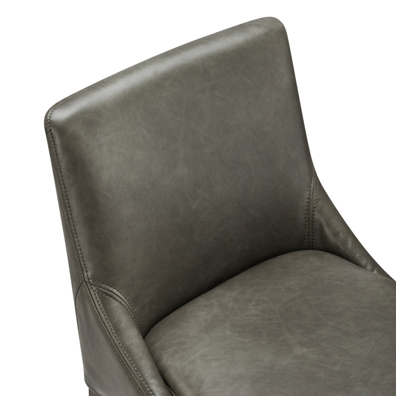 Tabourets de bar et de comptoir Niara, Tabouret de comptoir (siège d'une hauteur de 26 p, Similicuir ardoise Copley / brun