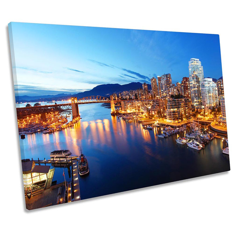 Vancouver Blue Skyline - Wrapped Canvas Print, 61cm H x 91.4cm W