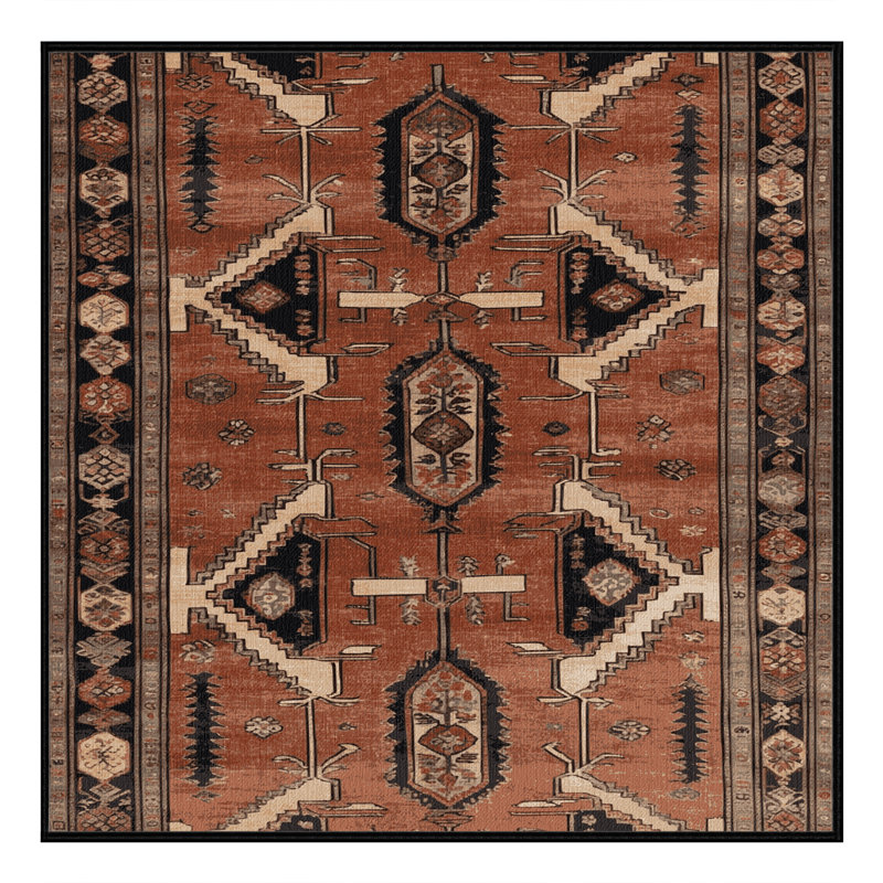 Tapis brun lavable à la machine, Carré 5 pi
