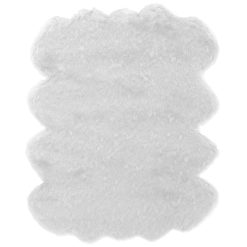 Tapis blanc brillant en fausse fourrure