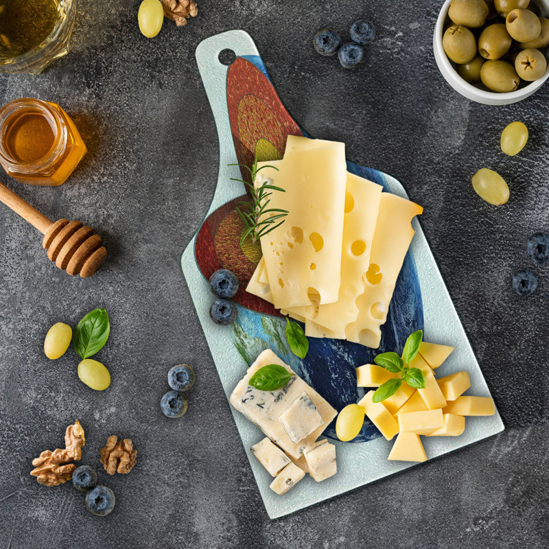 Ambesonne Earth Tempered Glass Cutting Board Earth Inner Core Science Multicolor