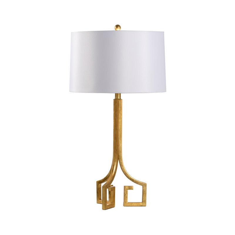 Corinth Antique Gold Leaf Silkette Shade Table Lamp