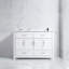 Ensemble de meuble-lavabo blanc 48 po avec lavabo en céramique, armoire de rangement abondante, 4 portes à fermeture douce et 4 tiroirs