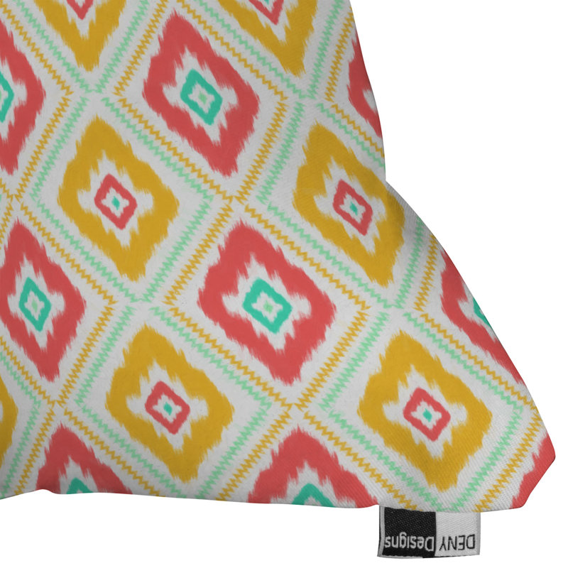 Coussin décoratif Ikat Jacqueline Maldonado, Ikat zig-zag blanc, 16 po x 16 po