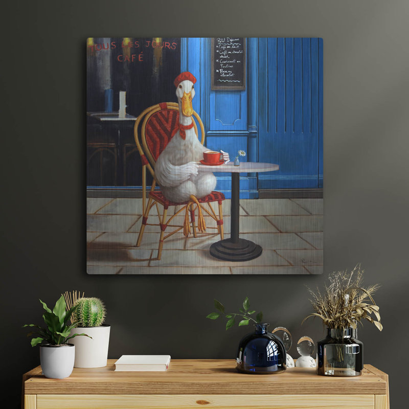  «French Press» par Lucia Heffernan, art mural en métal, 24 po x 24 po, H 24 po x l 24 po