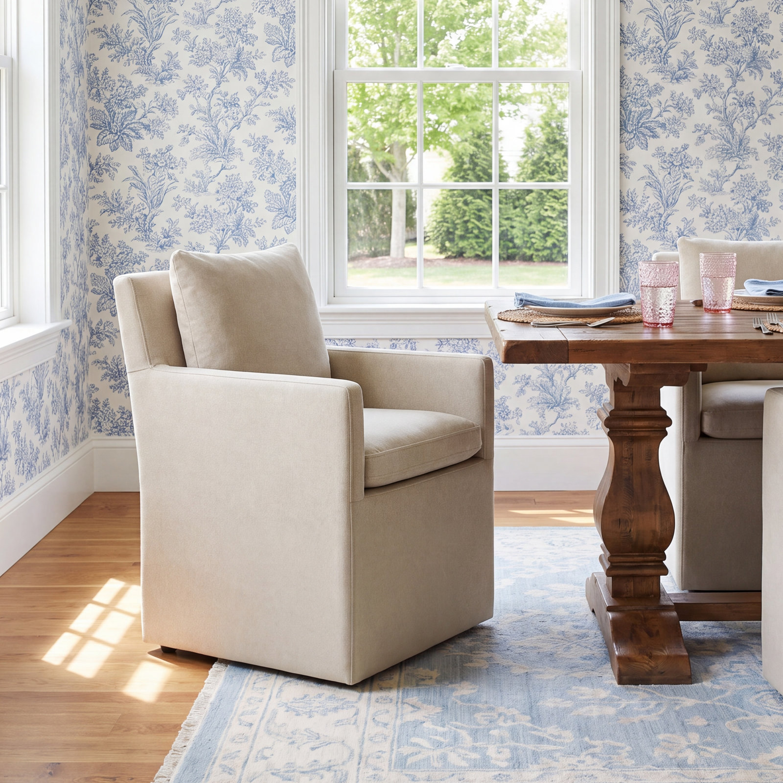 Alayaa Dining Armchair, Effie Linen Performance Linen