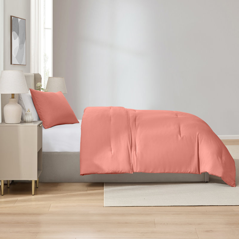  soft microfiber 2 piece comforter set with pillow sham, Terracotta, Twin Comforter + 1 Standard Sham
