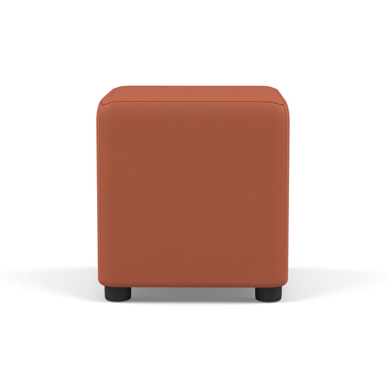 Faux Leather Cube Seating, Mango Orange