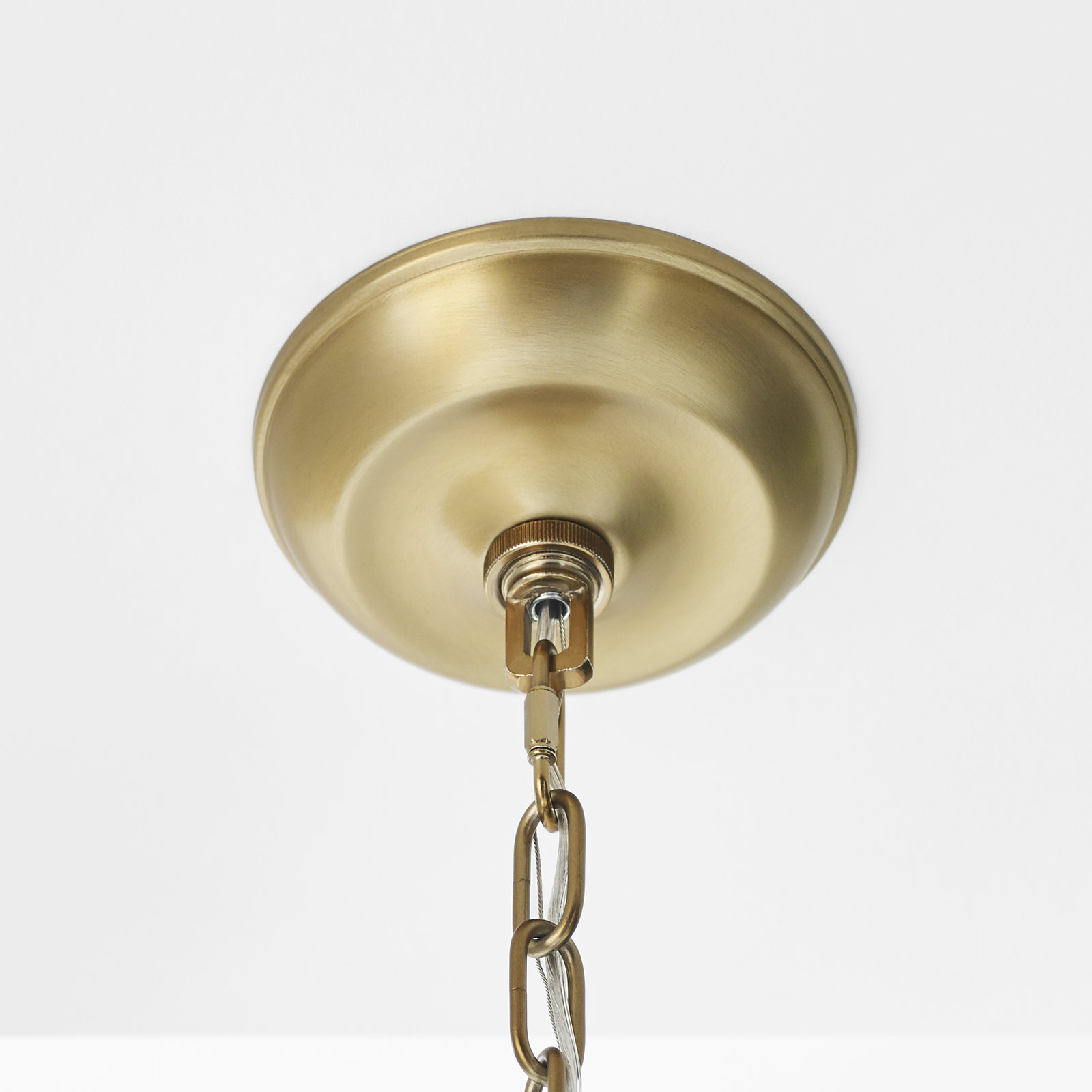 Reid 4 Light Glass Dimmable Pendant, Satin Brass, No