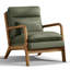 65.5cm Wide Modern Solid Wood Frame Upholstered Armchair with Lumbar Support Pillow-191735502