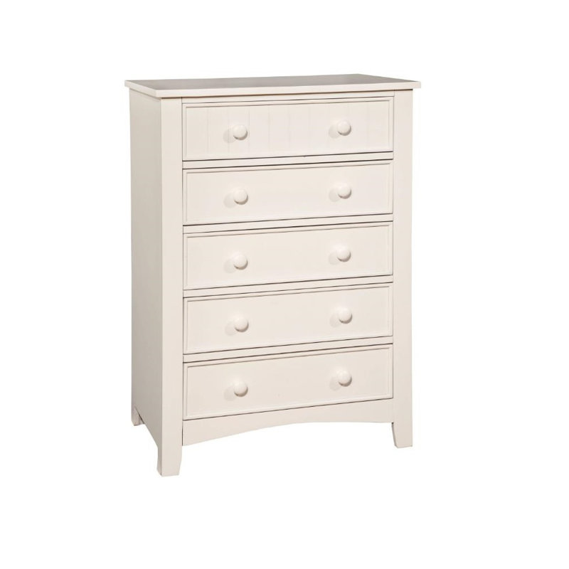 Commode 5 tiroirs Agnew, Blanc