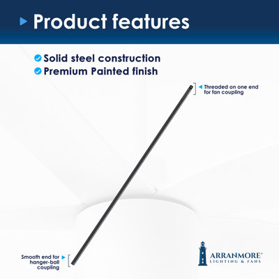 Steel Fan Threaded End Downrod