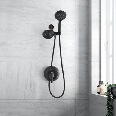 Classic High Pressure Single Handle 6 Function Rain Shower Head With Handheld Shower (Valve Included)