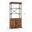 Vintage Roman Column Bookcase with Doors – 4-Tier Tall Bookshelf with Cabinet, Natural Wood Grain Storage for Living Room, Home Office, Study, Farmhouse Decor