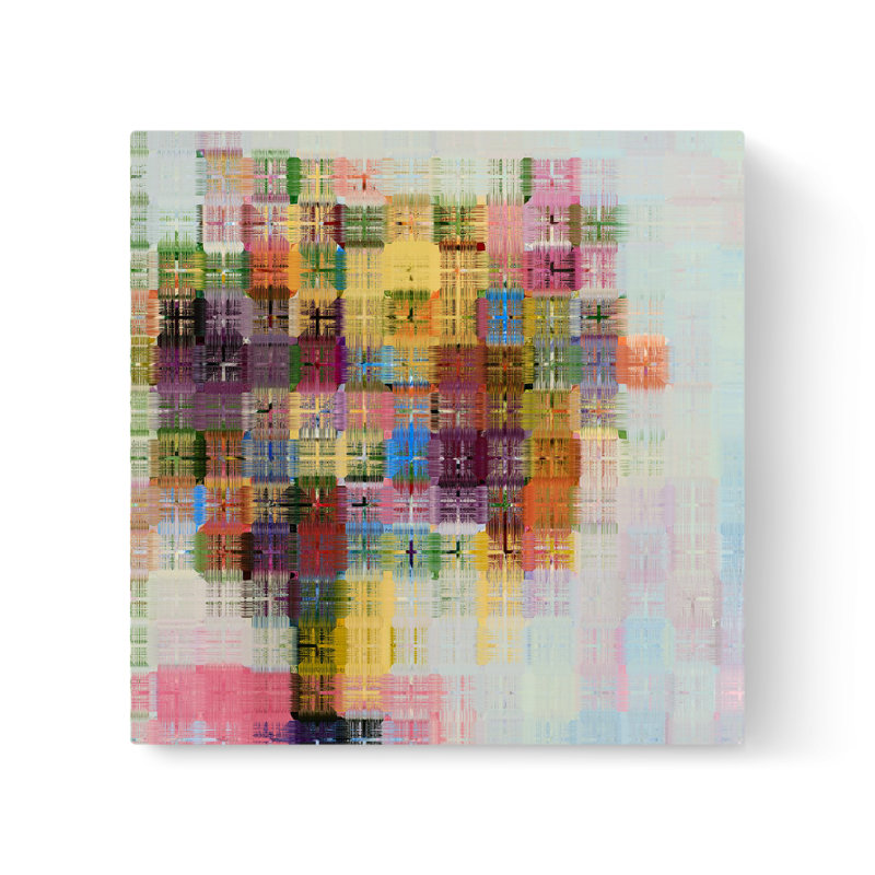 Linear Bouquet - peinture sur toile tendue, H 8 po x l 8 po