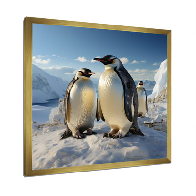 «Playful Snow Wonders Penguins I», reproduction sur toile
