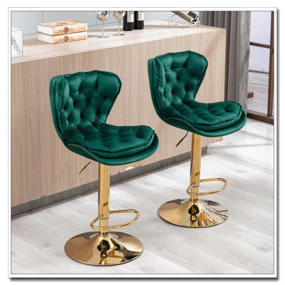 Tabourets de bar, avec velours de levage mécanique réglable en hauteur