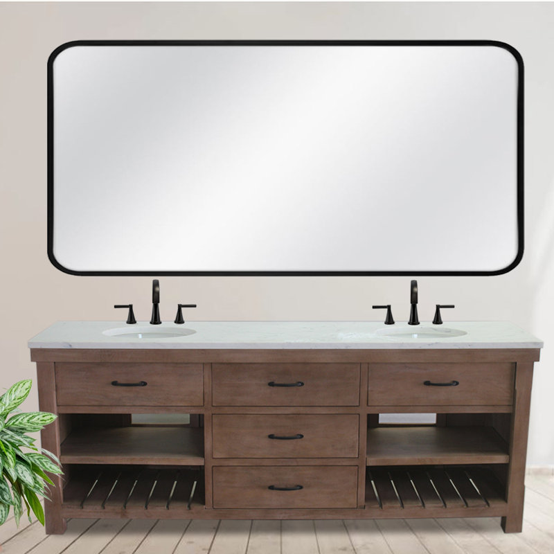 84'' Double Bathroom Vanity with Stone Top