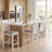 Chic Slat Back Wooden Counter Stools with Upholstered Seats-99343621-99343620