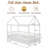 House Floor Bed with Heighten Rails and Roof, Solid Wood Toddler Montessori Floor Bed for Kids-182314541-173632411