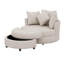 Fauteuil demi-tonneau pivotant à 360 degrés avec repose-pieds avec rangement et 4 coussins, fauteuil de loisirs moderne rembourré en chenille-116975695