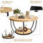 Table basse ronde, table basse à 2 niveaux pour le salon, petite table d'appoint centrale pour le salon-862409128
