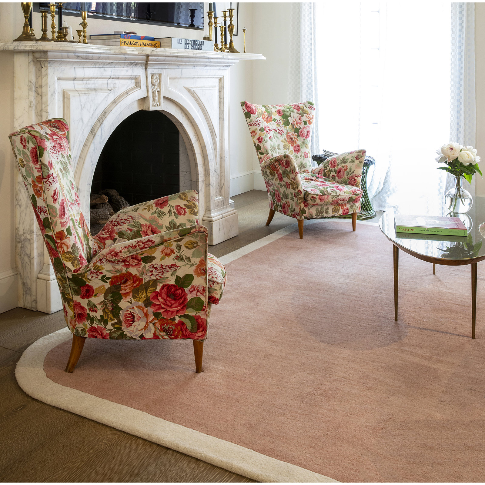 Tallulah Handmade Wool Pink Rug, Rectangle 8' x 10'