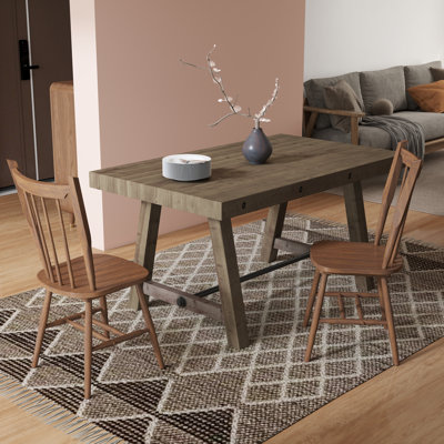 Ensemble de salle à manger Modern Farmhouse - Table en pin récupéré et chaises en bois d'hévéa - Rustic Industrial