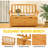 Outdoor Wooden Storage Bench, Patio Storage Box With Portable Handle & Seating, Deck Storage Bench With Armrest And Backrest For Backyard & Balcony, Yellow